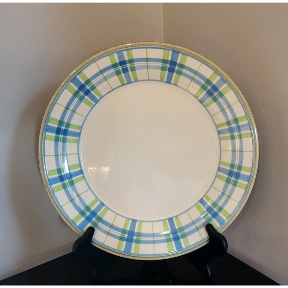 Lenox SOUTHERN GATHERINGS Plaid Dinner Plate 11 1/4" Diameter - Picture 1 of 7